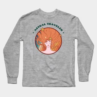 Astral Traveler Trippy Hippie Girl Long Sleeve T-Shirt